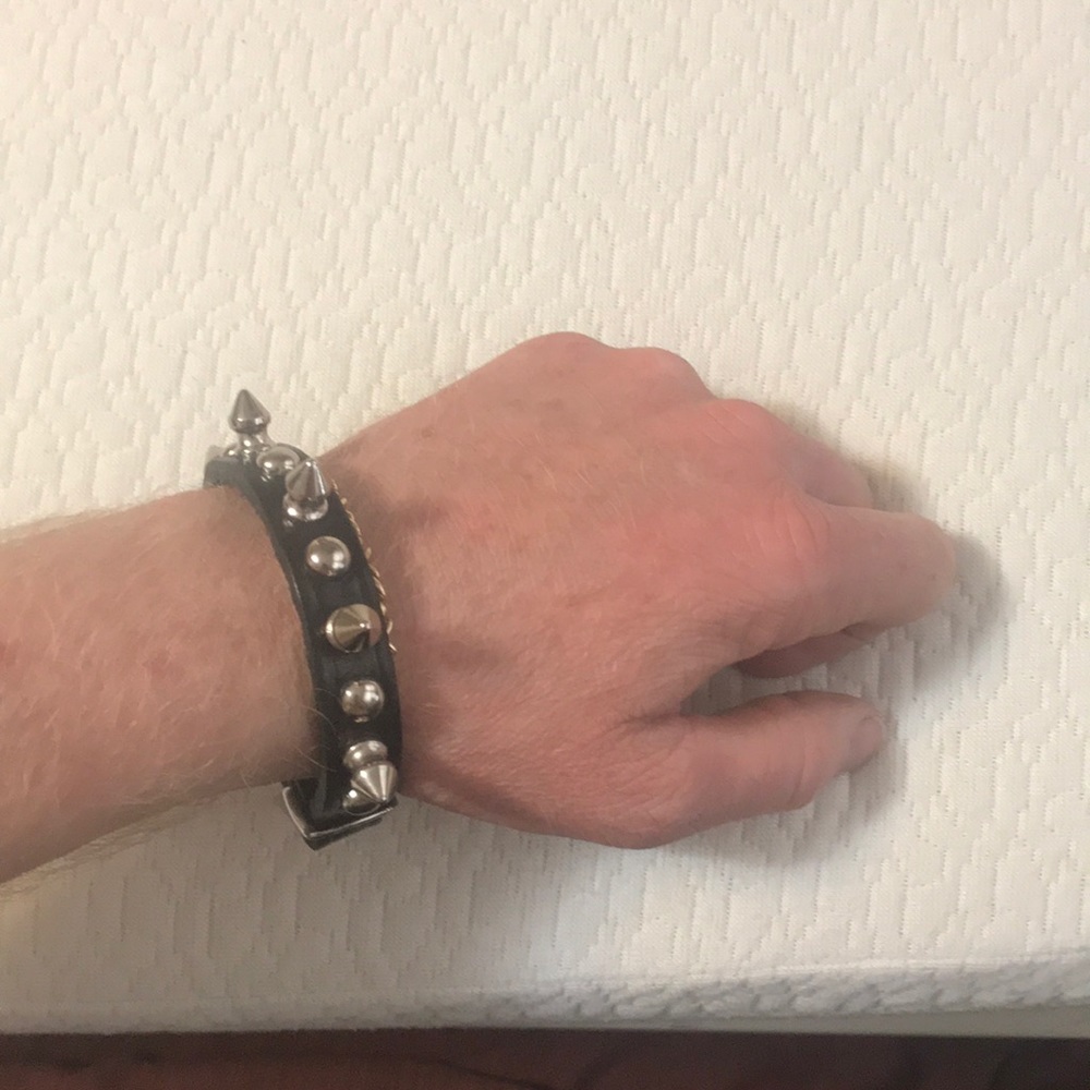 Real leather studded bracelet